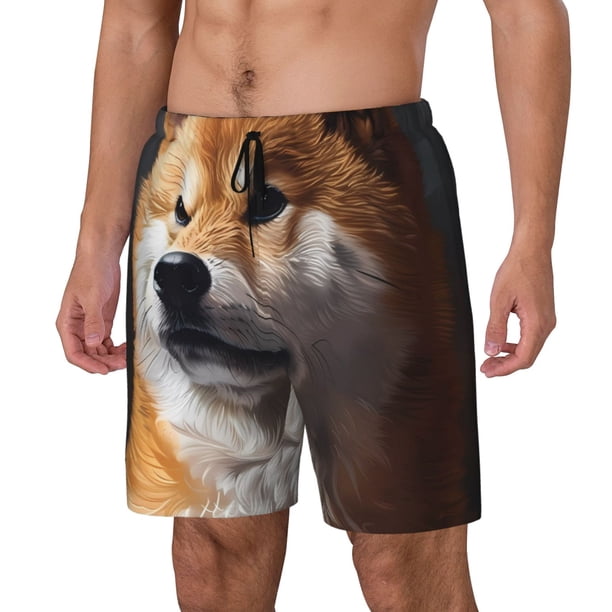 Fotbe Regal Shiba Inu Traje de Baño para Hombre – Shorts de Natación de Secado Rápido con Forro y Bolsillos-Medium