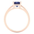 thumbnail image 4 of Solitaire Engagement Ring for Women - 2ct Simulated Tanzanite in 18K Rose Gold Promise Ring, 4 of 6