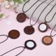 thumbnail image 4 of 12 juegos de collares de madera bordados, bandejas colgantes, bases en blanco con cabujones y cuerdas, 6 estilos, 24 mm, para bricolaje, cabujones bordados, biseles de madera en blanco., 4 of 5