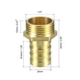 thumbnail image 2 of Brass Barb Hose Fitting Connector Adapter 25mm Barb x 1 PT Male Pipe, 2 of 5
