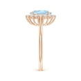 thumbnail image 2 of ANGARA Natural Oval 1.5 ct Aquamarine Ring with Floral Diamond Halo in 14K Rose Gold for Women (Size-9x7mm) | March Birthstone, Birthday, Anniversary, Jewelry Gift for Women | Natural Aquamarine Ring, 2 of 7