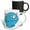 Multicolor, variant on 3drose, Silly Grumpy Blue Monster Cartoon, 11oz Two-tone Yellow Mug