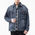 thumbnail image 5 of Chaqueta vaquera para hombre, estilo cargo, estética, jeans, abrigo para hombre, azul, hombros anchos, vintage, invierno 2024, usada a bordo, diseñador, talla grande L, 5 of 5