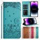 thumbnail image 2 of Wallet Cat Embossed Flip Over Leather Case For iPhone 15 Pro Max 14 Plus 13 Mini 12 Pro 11 SE 2022 2020 X XS XS Max XR 8 7 Plus, 2 of 5
