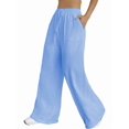 thumbnail image 3 of Women Wide Leg Linen Pants, High Waisted Summer Casual Cotton Linen Palazzo Pants with Pockets XXXL, 3 of 6
