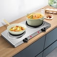 thumbnail image 3 of Patiojoy 1800W Double Cast-Iron Hot Plate Electric Double Countertop Burner, 3 of 9