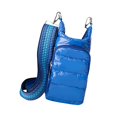 thumbnail image 4 of Bolso bandolera acolchado con portabotellas de agua y bolsillos, bolso de hombro de moda para Azul, 4 of 9