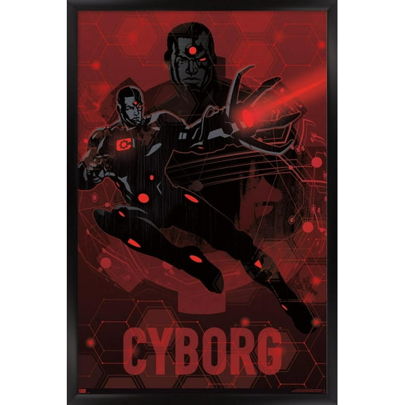 DC Comics: Dark Artistic - Cyborg Wall Poster, 14.725" x 22.375" Framed