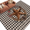thumbnail image 2 of 8x10 Washable Area Rug, Farmhouse Country Non-Slip Extra Large Rectangle Rug for Living Room Bedroom, Star Bless This Home Black Buffalo Plaid Indoor Floor Mat for Home Decor, 2 of 9