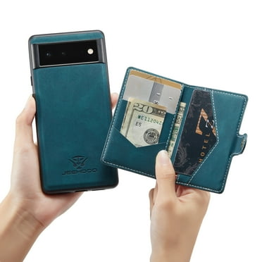 Elehold PU Leather Wallet Case Compatible with Google Pixel 7 6.3 inch Ultra Slim Leather and Soft TPU Support Wireless Charging Shockproof Kickstandwith Detachable Crad/Cash Slot Case,Blue