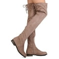 thumbnail image 3 of New Women Refresh Miles-01 Faux Suede Thigh High Drawstring Riding Boot, 3 of 3