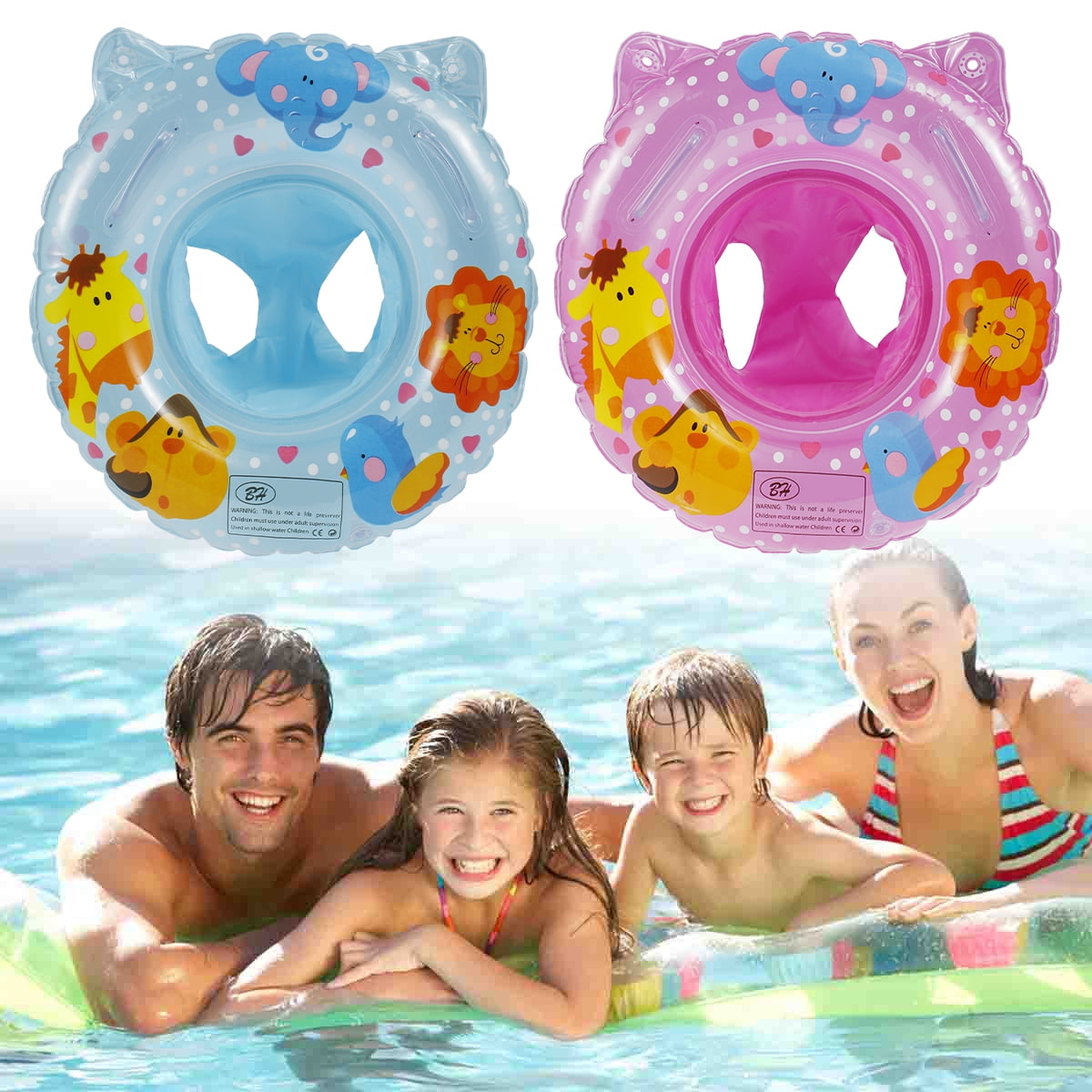 Austok Baby Swimming Ring with Float Seat Baby Pool Float Waist Float