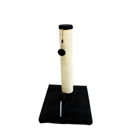 18 inch Sisal Scratching Post (Charcoal Fleece 12x16 Base)