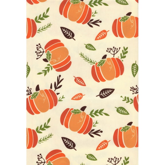 Kane Fall PEVA Vinyl Tablecloth, Pumpkin Leaf Pattern, 60 Round