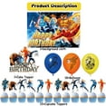 thumbnail image 2 of 32 Pcs For Fantastic Four Cartoon-Themed Party Decorations and Favors Set – Backdrop, 13 Cupcake Toppers, and 18 Balloons for Celebration Birthday Parties, 2 of 5