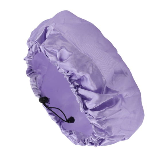 Unique Bargains Women's Adjustable Bath Cap for Bathroom 1 Pc Purple