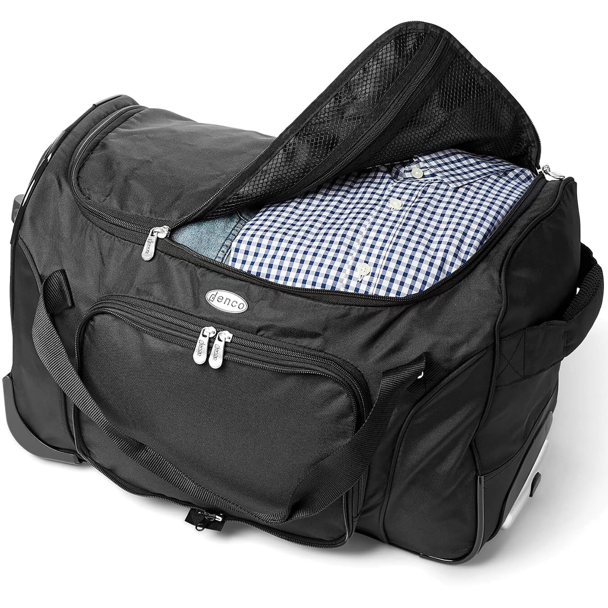 MOJO Black Harvard Crimson 22'' Wheeled Duffel Bag