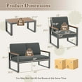 thumbnail image 3 of Costway 4 PCS Patio Aluminum Furniture Set Wood-Plastic Armrests & Tabletop for Balcony, 3 of 7