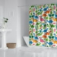 thumbnail image 2 of White Cartoon Dinosaurs Jungle Pattern Shower Curtain 72"x72" ,Bathroom Decorative Shower Curtains Set with 12 Hooks,Modern Waterproof Washable Shower Curtain, 2 of 5