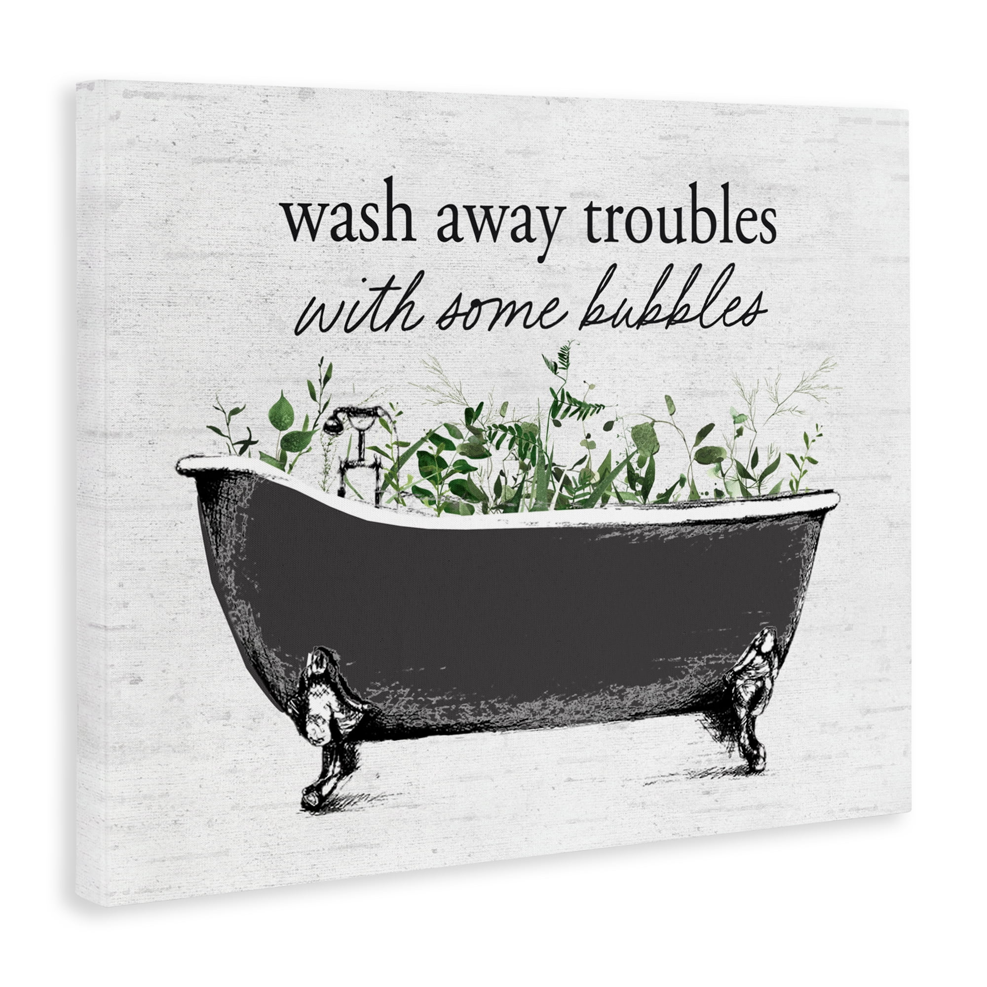 Comforting Bubble Bath Quote Canvas Wall Art, design by Lettered and Lined