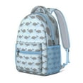thumbnail image 2 of Blue Tropical Ocean Bookbag - Nautical Shark Print, Ergonomic Spinal Support, Waterproof & Spacious for School Essentials, 2 of 6