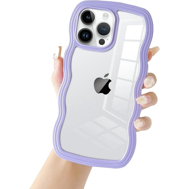 for iPhone 15 Case Cute Mirror Hybrid Wave Frame Shape