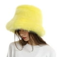 thumbnail image 5 of Luowei Christmas Soft Pullover Hat, Yellow Winter Thermal Christmas Caps, Fuzzy Bucket Hat Fashion Warm Winter Hat Fluffy Furry Plush Faux Hats Fishing Hat Bucket Hats for Women 2024, One Size, 5 of 7