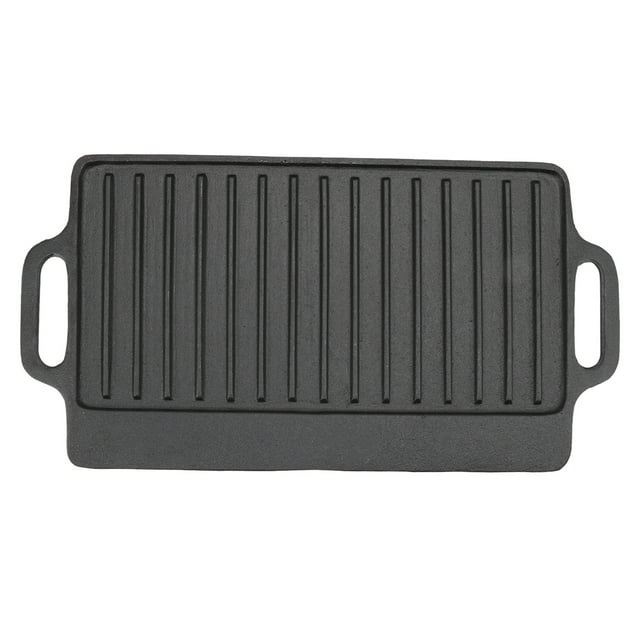 Grill Griddle Household Cast Iron Teppanyaki Plate Thickened Rectangular Double Sided Barbecue Grill 51x23CM