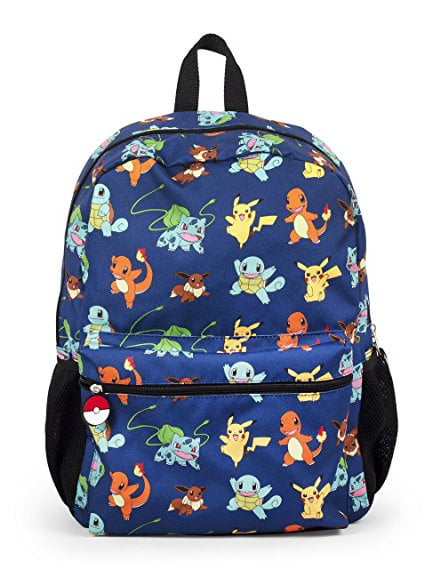 Pokemon Pikachu Catch 'em All 16" Backpack Kids Boys School Book Bag Blue NEW 