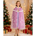 thumbnail image 3 of Girls Velvet Princess Cape Kids Hooded Fancy Cloak Dress up Cape Ice Outfit, 3 of 5