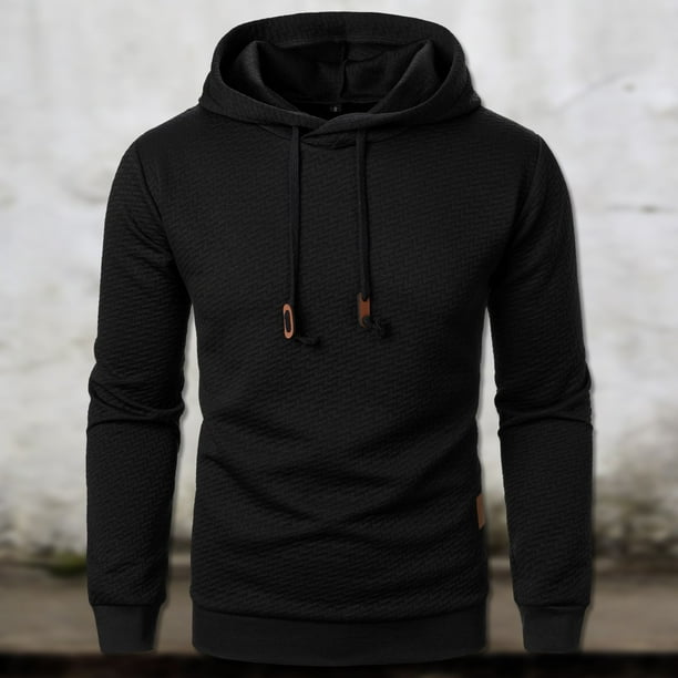 WILLBEST Sudaderas para Hombre, Sudadera con Capucha De Invierno para Hombre, Sudadera De Punto De Manga Larga De Color Liso con Bolsillo En Tejido Jacquard XGrande
