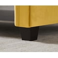 thumbnail image 6 of Knocbel Versatile Velvet Rectangular Sofa Bench With Attached Cylindrical Pillows, Rolled Arms And Solid Wood Legs, Also As Ottoman For Living Room, 82.3"W x 31.9"D x 27.2"H Yellow, 6 of 9