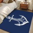 thumbnail image 5 of Navy Blue Anchor Area Rug 3x5 FT, Non Slip Entryway Bedside Carpet, Coastal Nautical Marine Minimalist Washable Soft Floor Carpet Indoor Mat Non-Shedding Throw Rug for Dorm Kitchen Home Office, 5 of 9