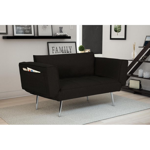 Dhp Euro Futon Black Linen Walmart Com