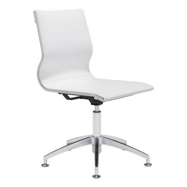 Dining Room Chairs, White Glider Armless Comfortable Modern Conference