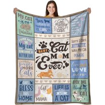 Cat Mom Gifts Blanket for Women, Funny Cat Gifts for Cat Lovers, Cat Memorial Gifts, Gift for Cat Lovers, Cat Mom Gifts, Cat Decor, Cat Themed Gift, for Her, 50x60
