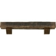 thumbnail image 2 of Ekena Millwork 6"H x 8"D x 72"W Rough Sawn Faux Wood Fireplace Mantel Kit with Ashford Corbels, Natural Golden Oak, 2 of 10