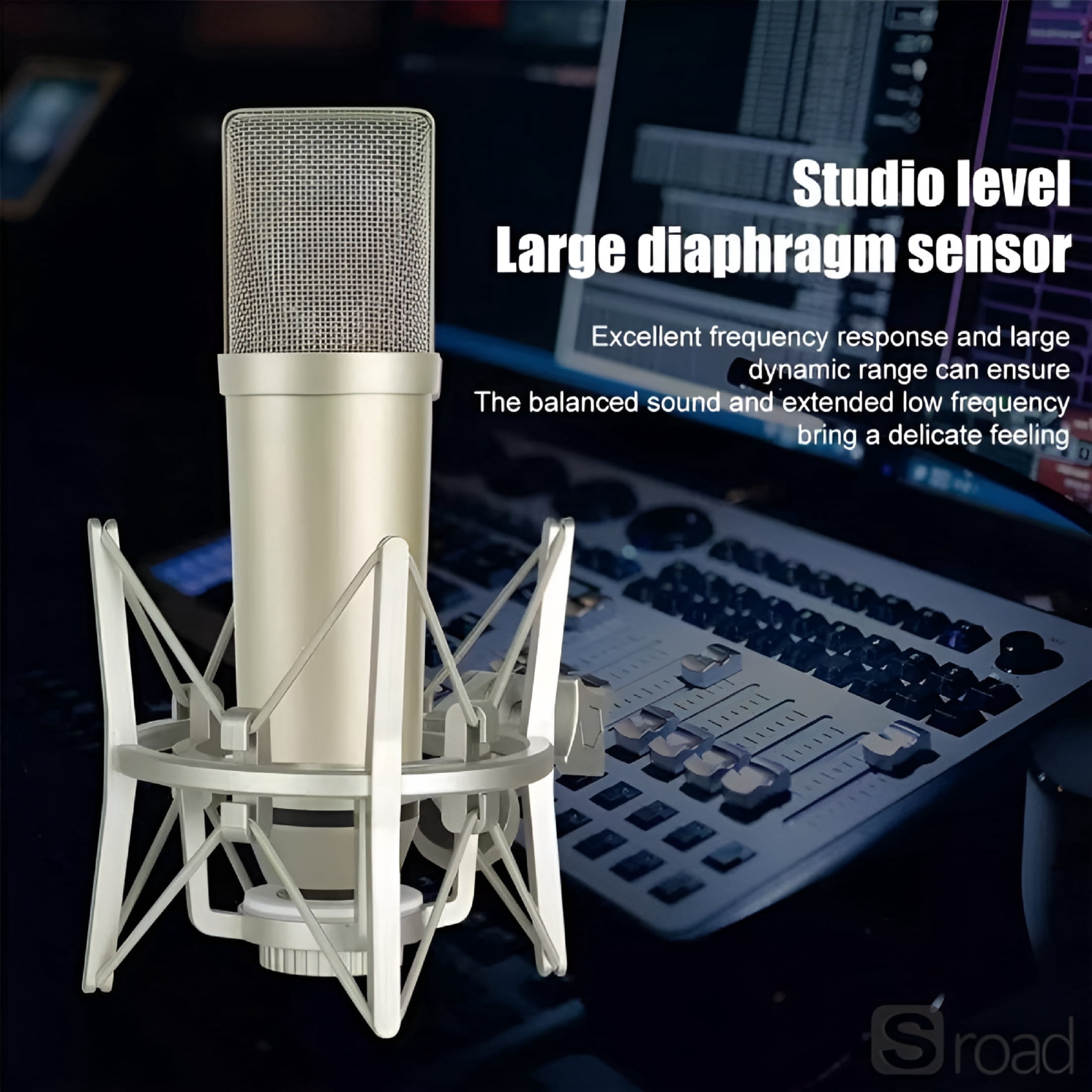GJX 2026 New Professional Cardioid Xlr Condenser Microphone,Studio Recording Mic for Podcasting,Voice Over,Streaming,Home Studio Use