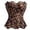 1-Brown, variant on Telankuip Women's Striped Corset Tube Top Y2k Strapless Adjustable Back Lace-Up Shapewear Bustiers Vintage Animal Printed Irregular Bandeau Tops for Halloween Party