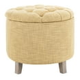 thumbnail image 2 of Safavieh Amelia Round Upholstered Storage Ottoman, Gold, 2 of 9