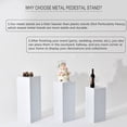 thumbnail image 4 of Set of 3 Metal Pedestal Stand for Party, White Display Pedestal Stand for Weddings, Birthday Parties, Sculpture Display Stand Cube Decorative Pedestal, 4 of 9