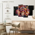 thumbnail image 5 of Elephant Stock Lion's Gaze Abstract Color Wall Art - Horizontal Multi Panel Canvas - Living Room Wall Decor - Animal Multi Panel - Black And Blue Decor - 75" x 48", 5 of 8