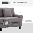 thumbnail image 4 of HOMCOM Modern 3-Seater Sofa Corduroy Sofa Couch with Rolled Armrests Grey, 4 of 10