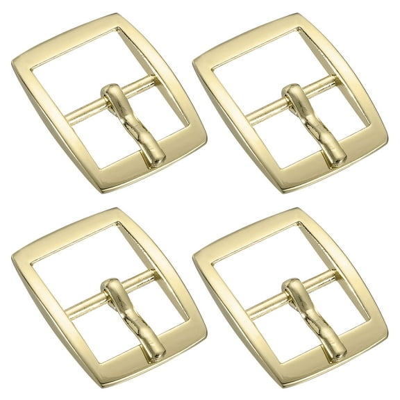 Uxcell 4Pack 0.63" Single Prong Belt Buckle Oval Center Bar Buckles for Belt, Gold
