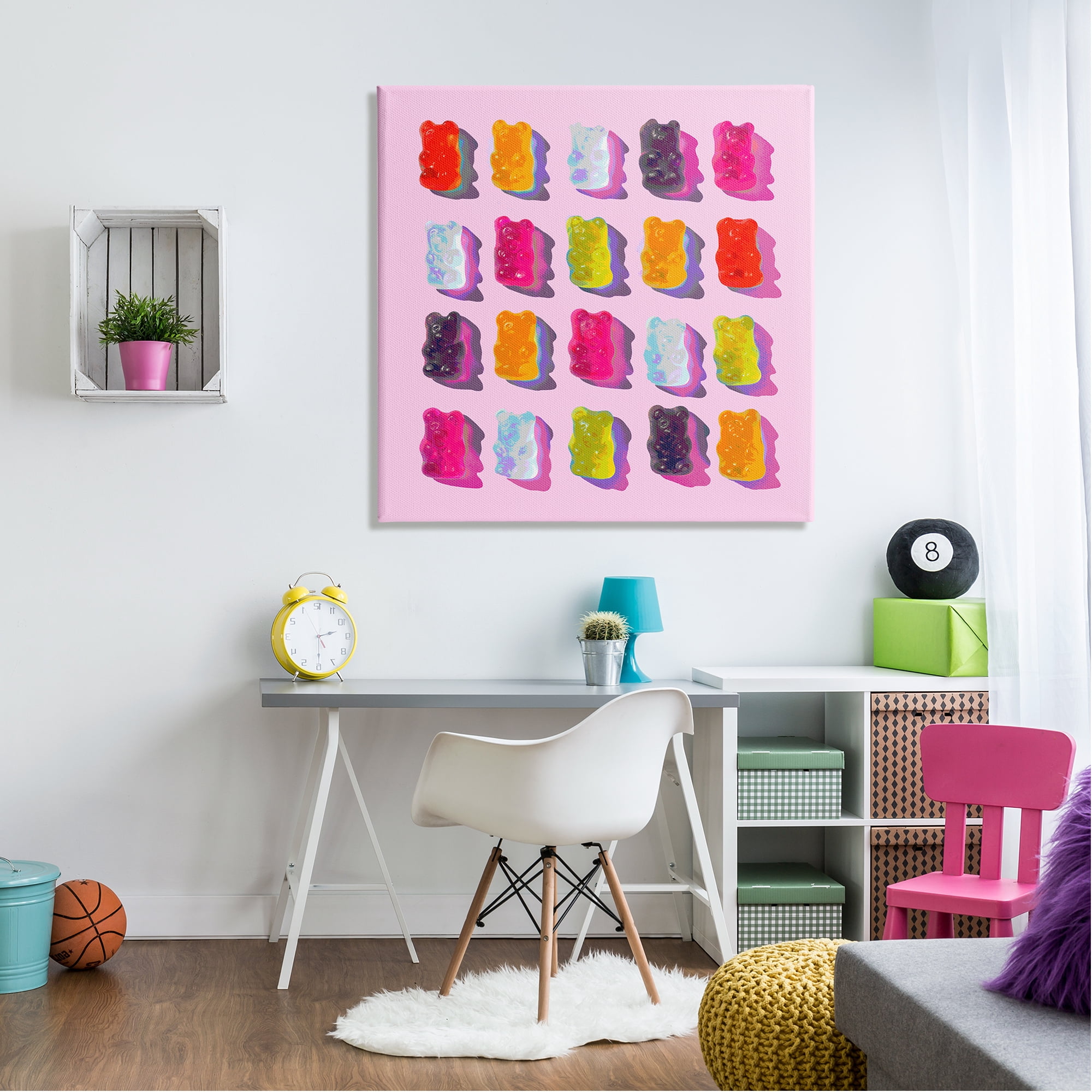 Stupell Industries Pink Modern Gummy Candy Food & Beverage Painting Gallery Wrapped Canvas Art Print Wall Art, 36 x 36