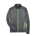 thumbnail image 4 of North End 88697 Men's Flux Mélange Bonded Fleece Jacket-Carbon/ Acid Green-2XL, 4 of 5