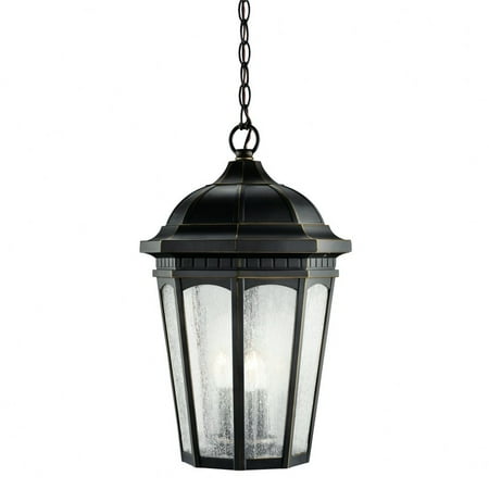 

3 Light Outdoor Hanging Pendant with Traditional Inspirations 21.25 inches Tall By 12.25 inches Wide-Rubbed Bronze Finish Bailey Street Home
