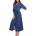 thumbnail image 4 of Womens Robes, Lightweight Cotton Robe Soft Sleepwear Ladies Loungewear Dressing Gown Long Bathrobe, 4 of 6