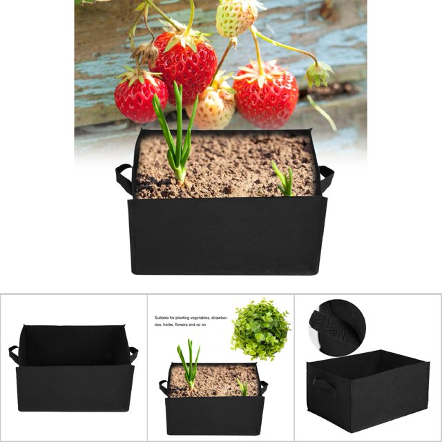 Vegetable Planter, 2 Handles Square Breathable Vegetable Plant Bag Eco Friendly Non Woven Fabrics Large Capacity Durable For Balcony For Garden