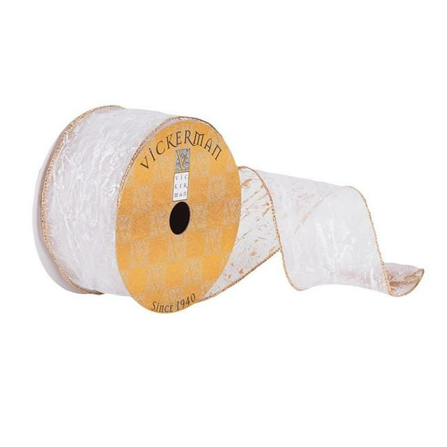 Vickerman Q180467 2.5 in. x 10 Yards Rose Gold Gold Shimmer Flecks Ribbon